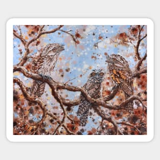 Devoted Discombobulation (Tawny Frogmouth Family) Sticker